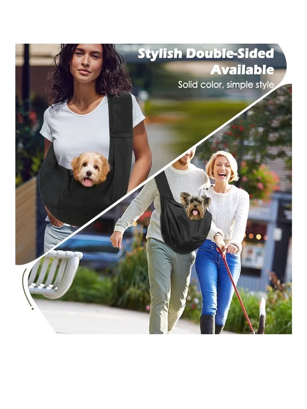 Pawaboo Black Pet Sling Carrier - Comfortable Hands-Free Dog & Cat Sling New